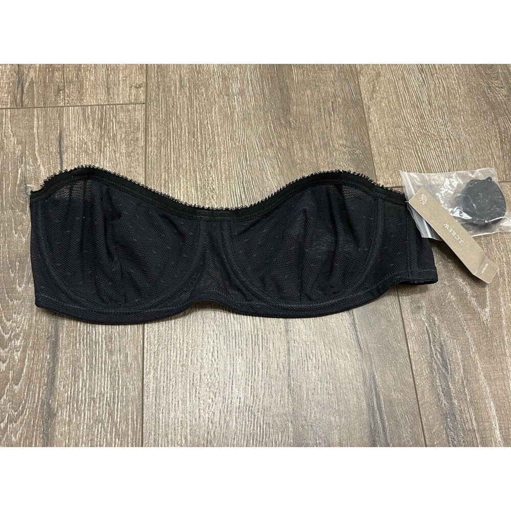 J Crew Underwire Balconette Bra In Point D’esprit Size 34B Black H6207 NEW